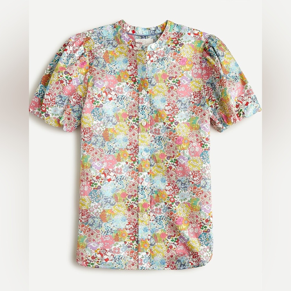 J. Crew classic-fit short puff-sleeve top in Liberty® Patchwork Dream floral